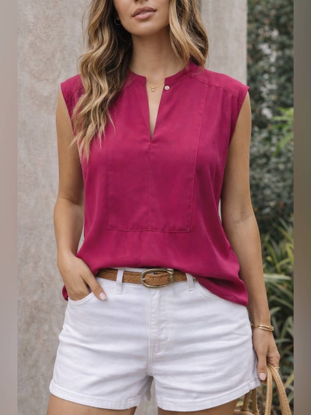 J. Crew Pink Sleeveless Blouse
